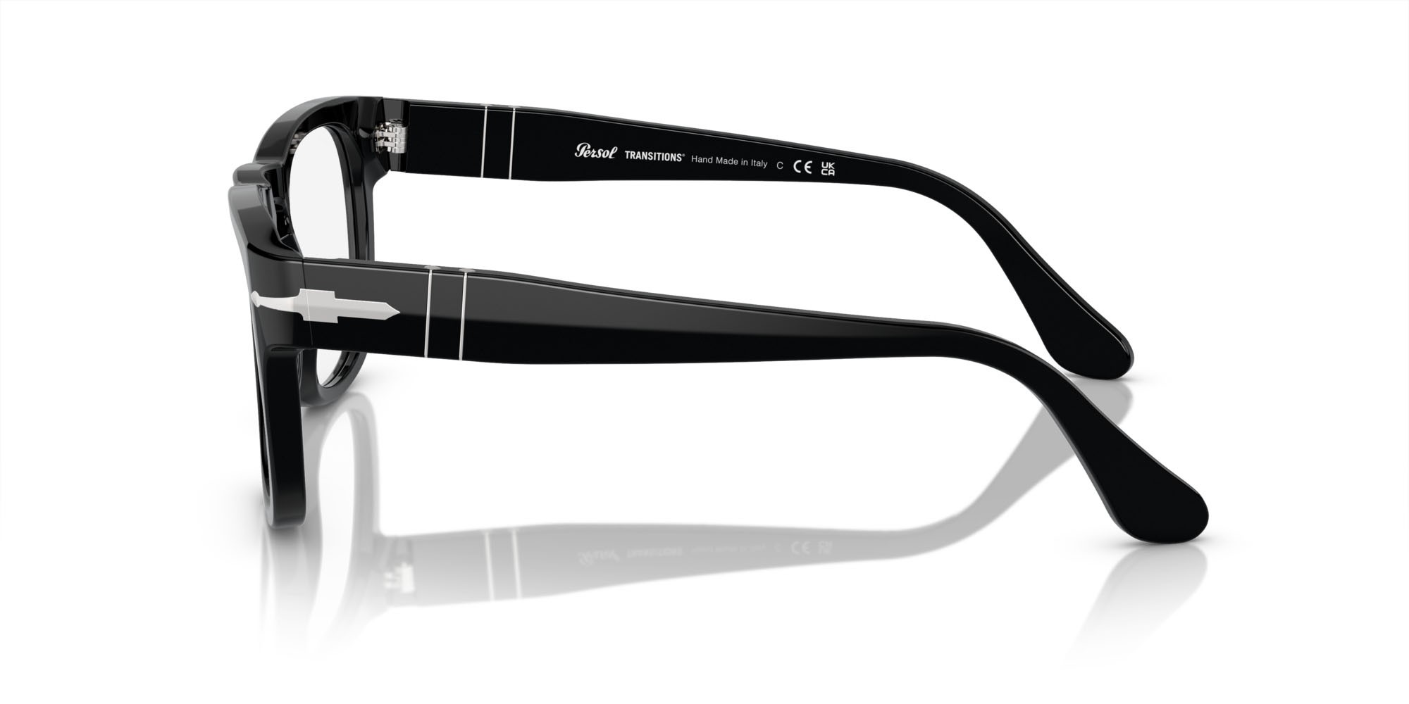 Occhiali da sole Persol Elio PO 3333S (95/GG) colore nero forma quadrato lenti transitions 8 zaffiro