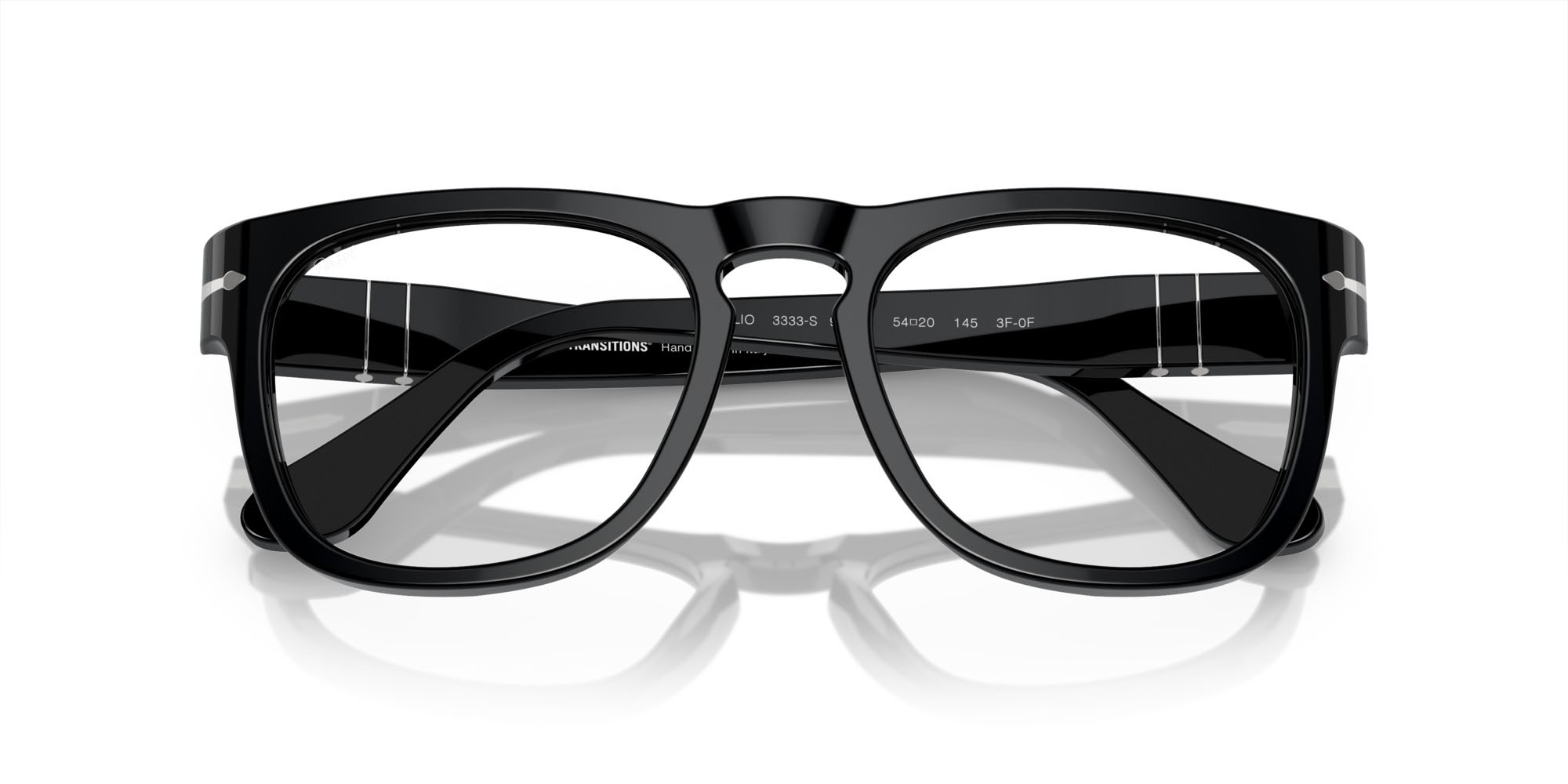 Occhiali da sole Persol Elio PO 3333S (95/GG) colore nero forma quadrato lenti transitions 8 zaffiro