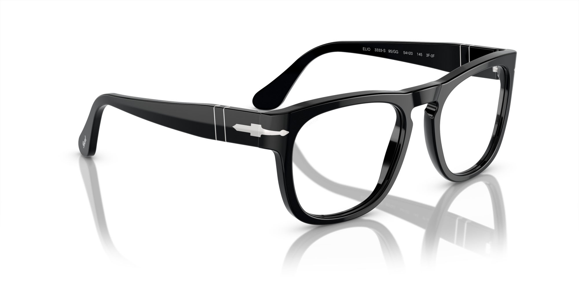Occhiali da sole Persol Elio PO 3333S (95/GG) colore nero forma quadrato lenti transitions 8 zaffiro