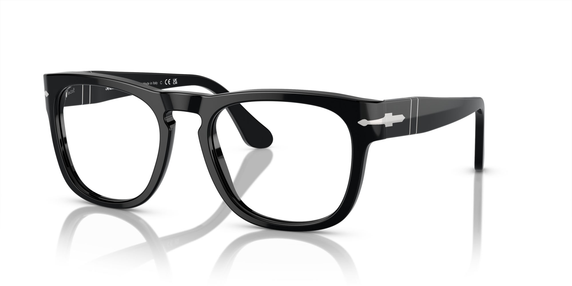 Occhiali da sole Persol Elio PO 3333S (95/GG) colore nero forma quadrato lenti transitions 8 zaffiro
