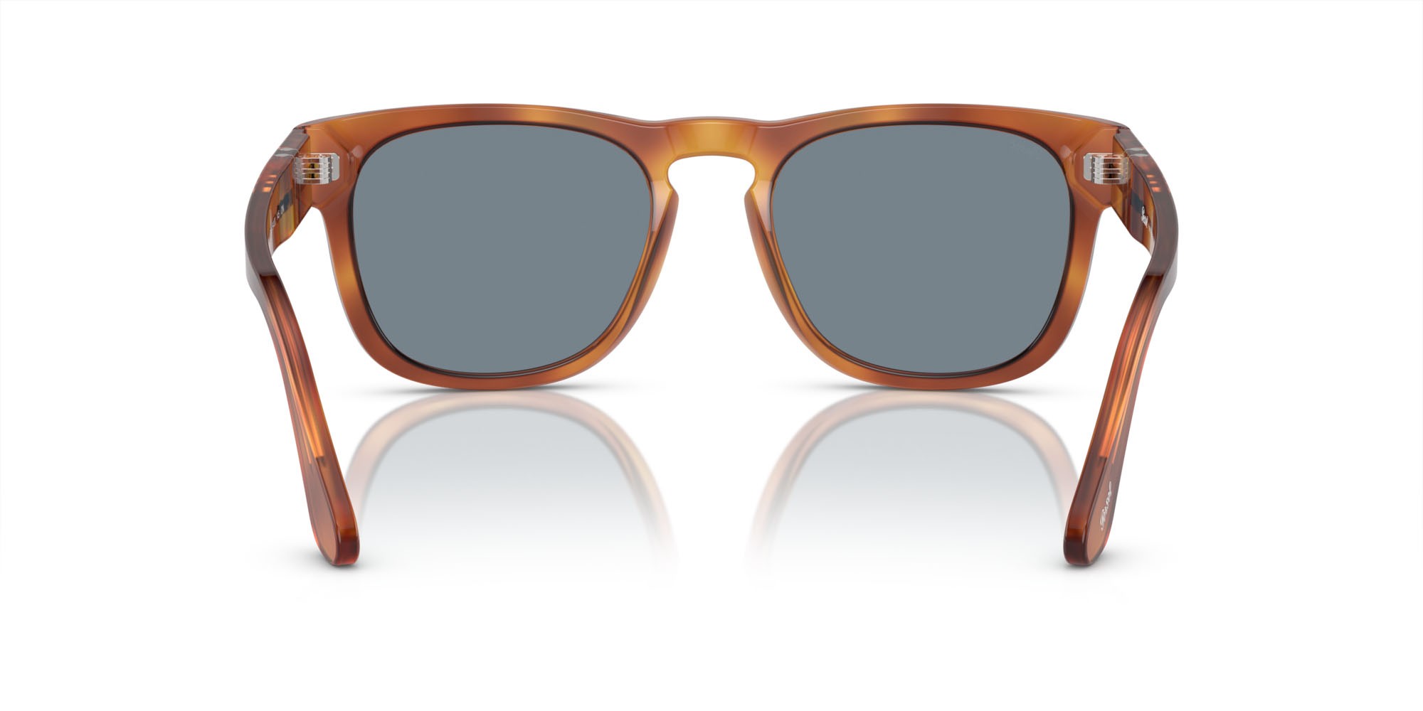 Occhiali da sole Persol Elio PO 3333S (96/56) colore terra di siena forma quadrato lenti azzurro