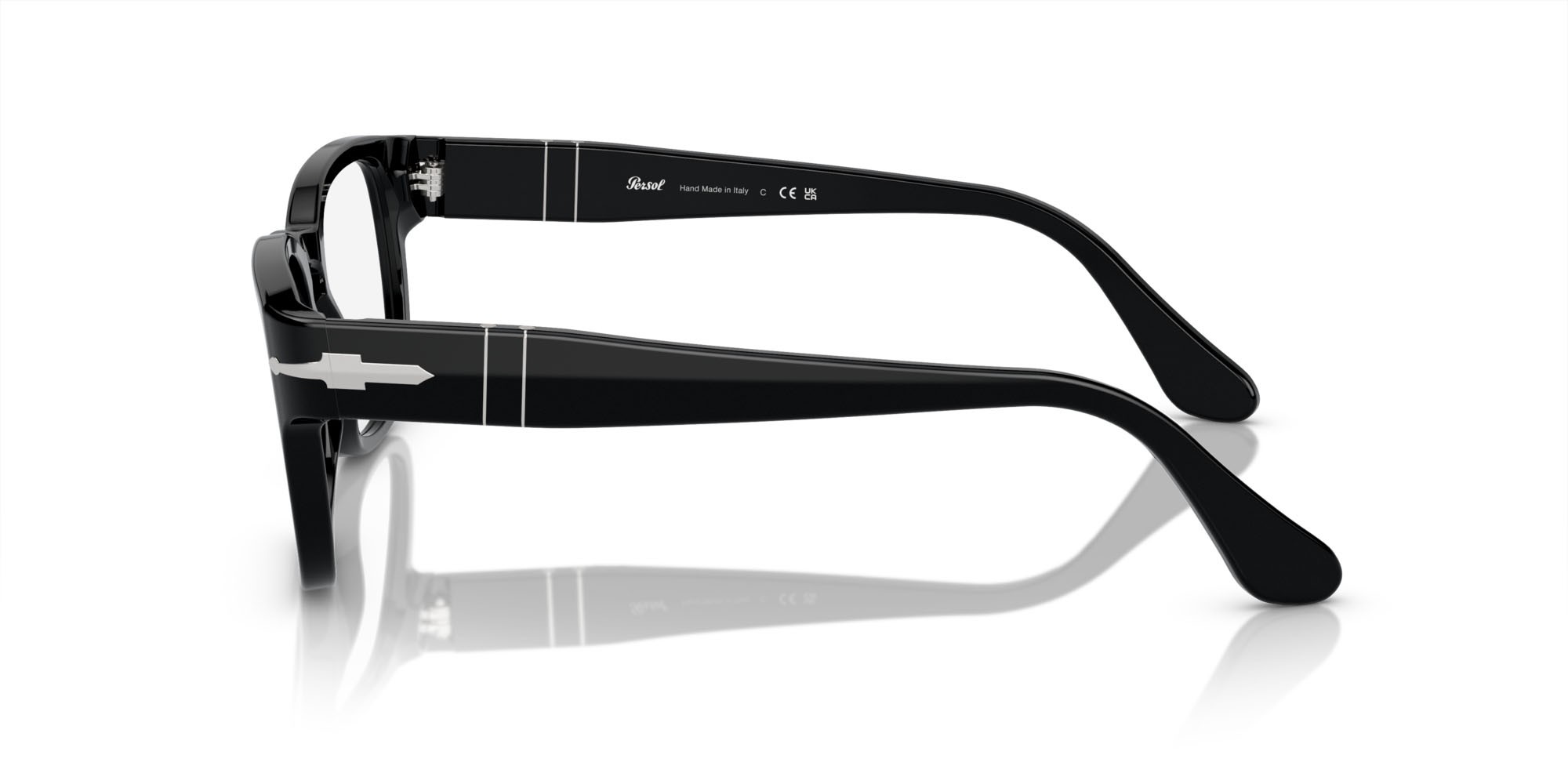 Eyeglasses Persol PO 3334V (95) color nero shape square lenses trasparente