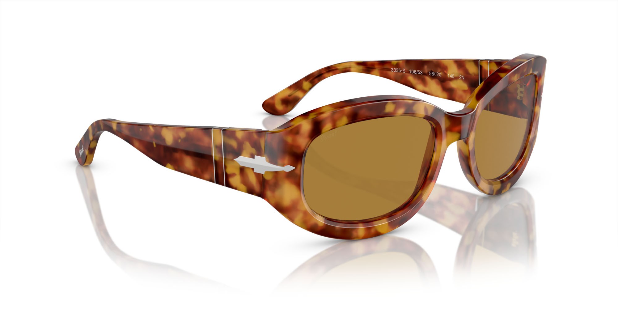 Occhiali da sole Persol PO 3335S (106/53) colore tartarugato marrone forma quadrato lenti marrone