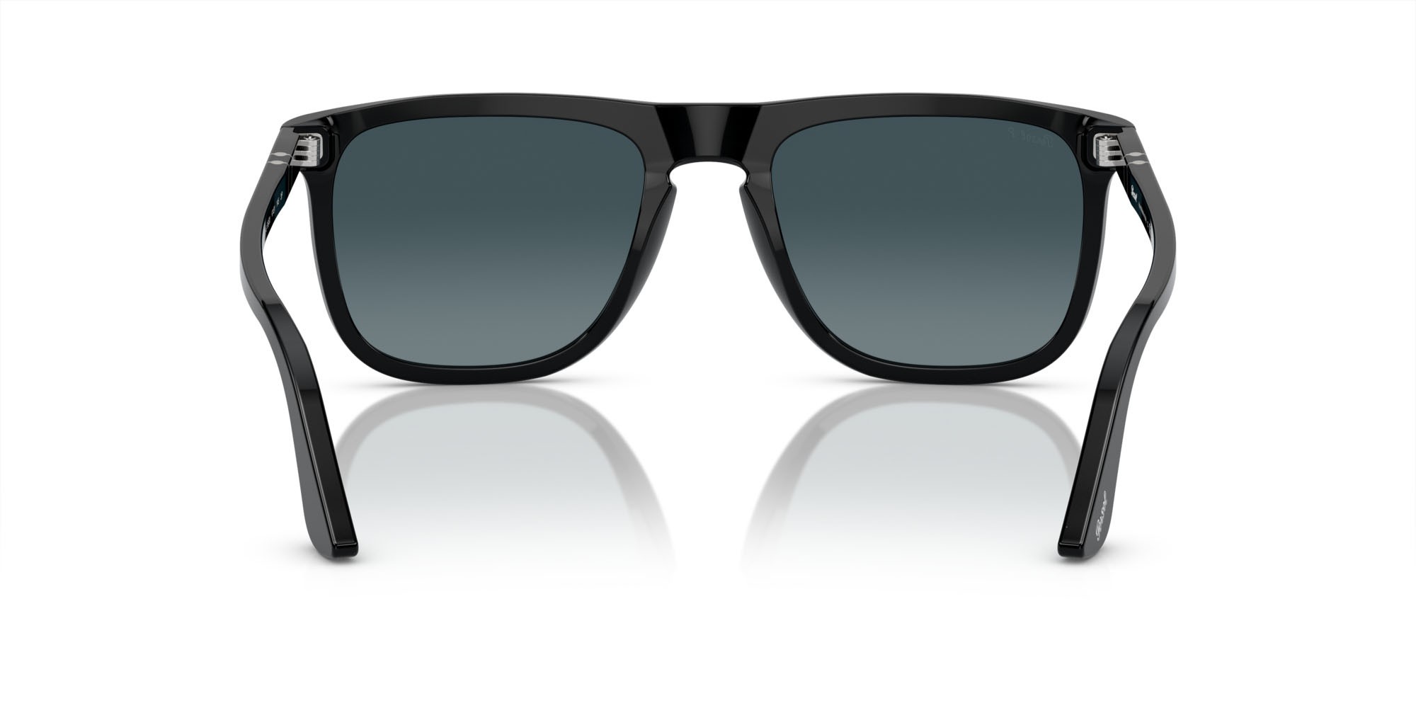 Sunglasses Persol PO 3336S (95/S3) color nero shape aviator lenses celeste sfumato blu scuro