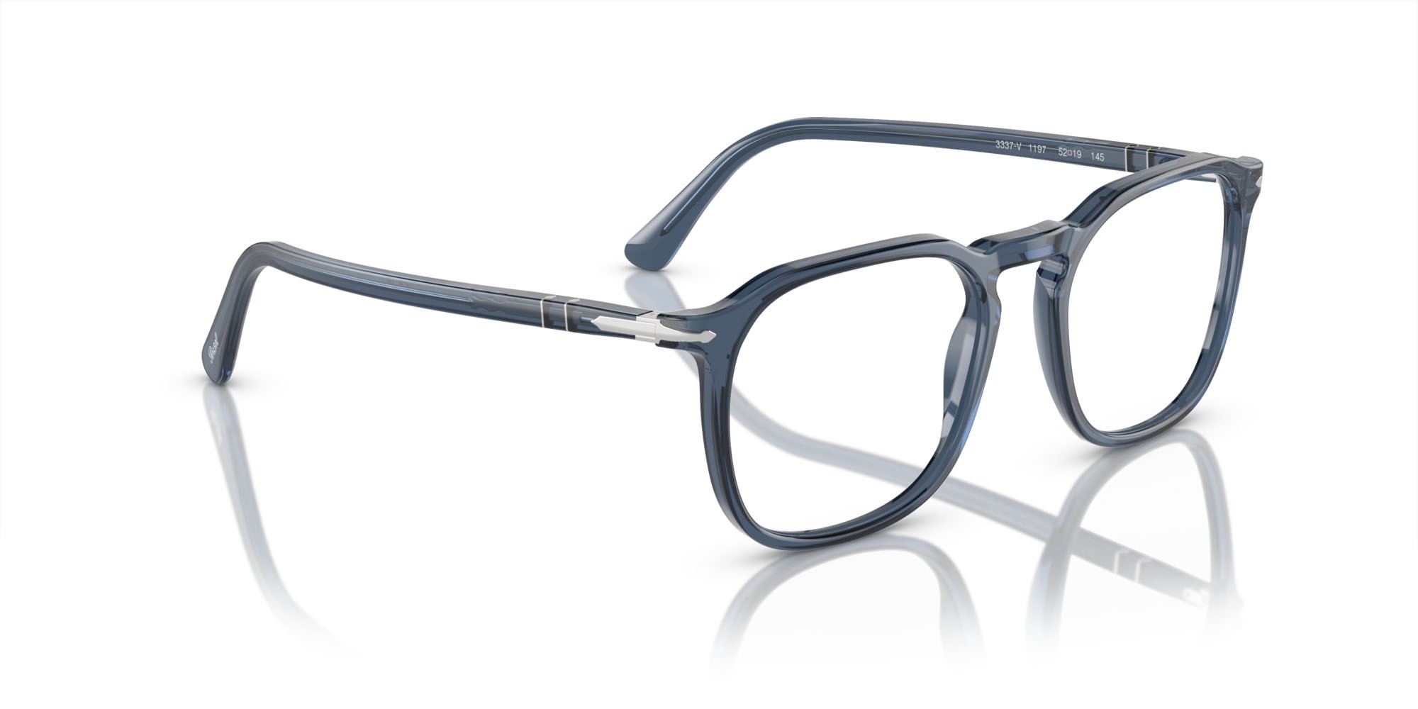 Occhiali da vista Persol PO 3337V (1197) colore blu trasparente forma pantos lenti trasparente
