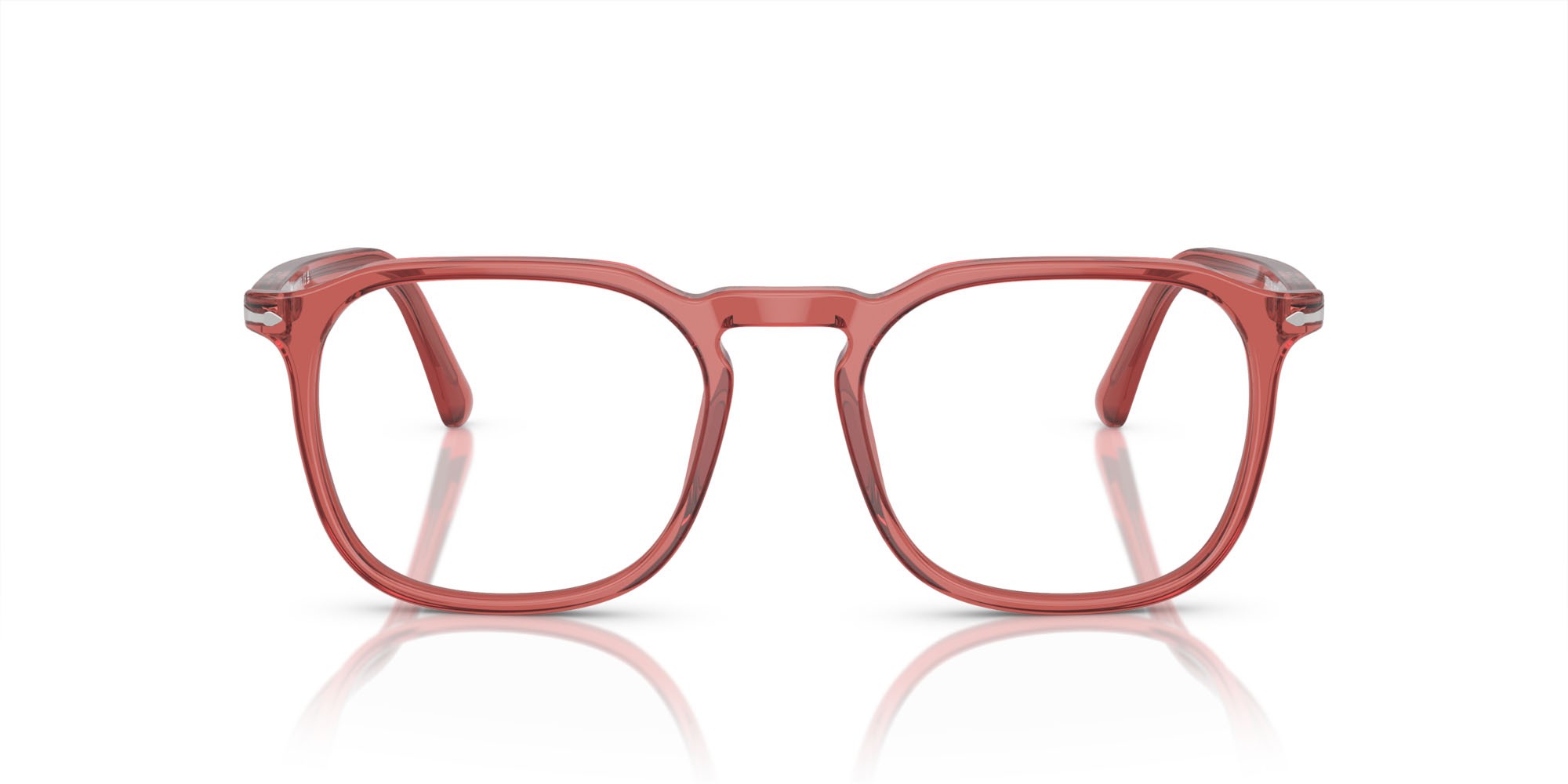 Occhiali da vista Persol PO 3337V (1198) colore rosso trasparente forma pantos lenti trasparente