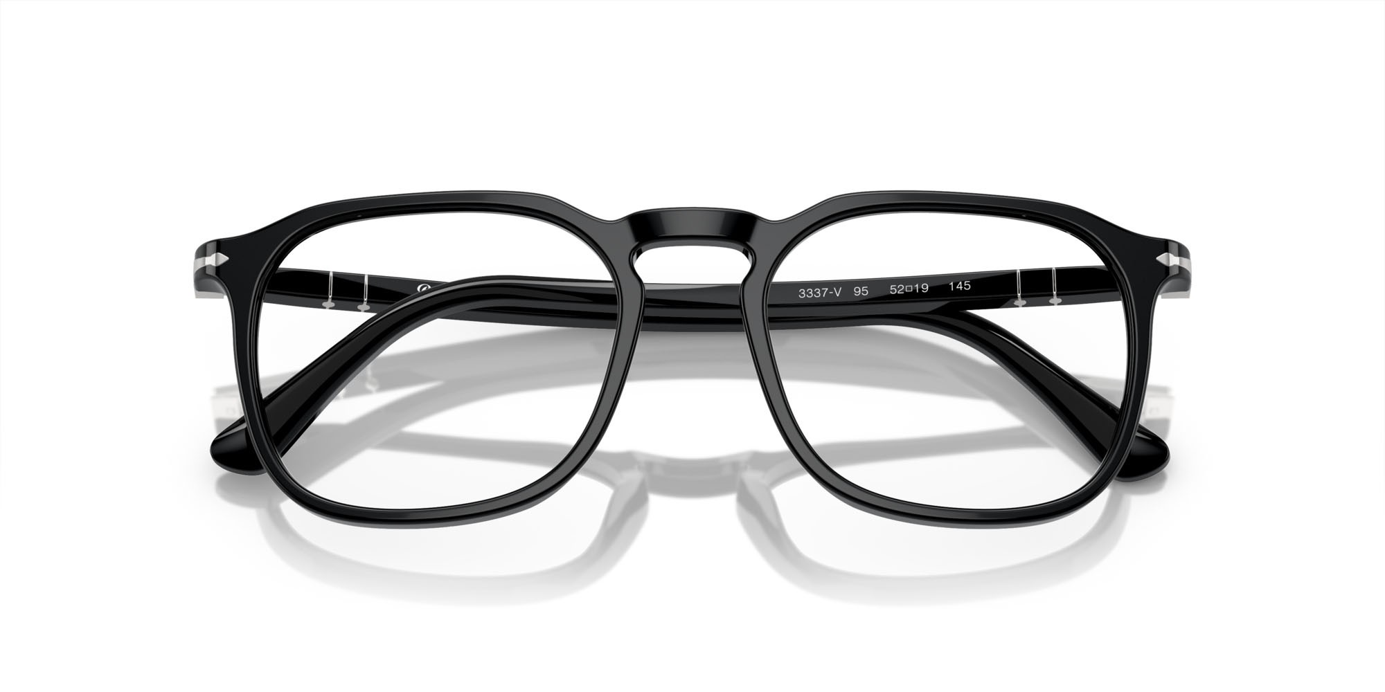 Eyeglasses Persol PO 3337V (95) color nero shape pantos lenses trasparente