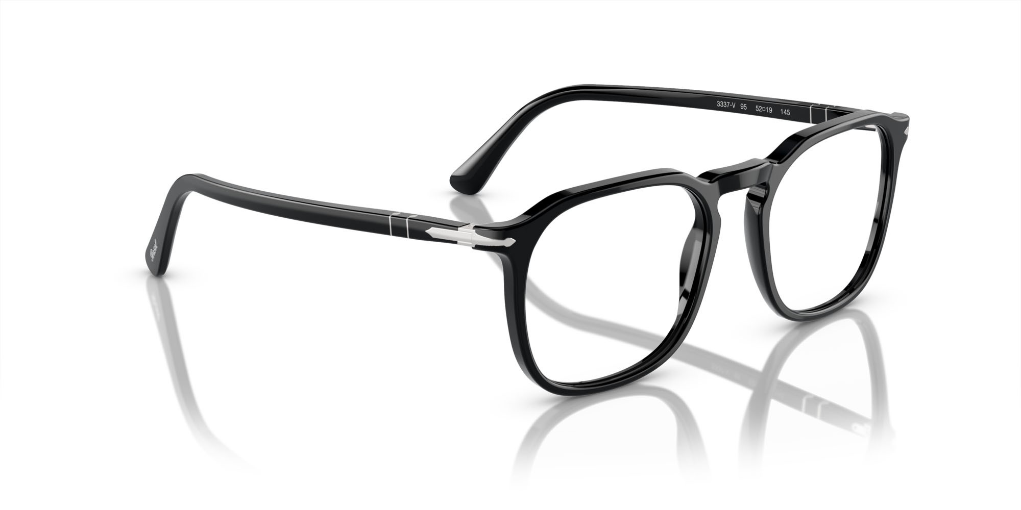 Eyeglasses Persol PO 3337V (95) color nero shape pantos lenses trasparente