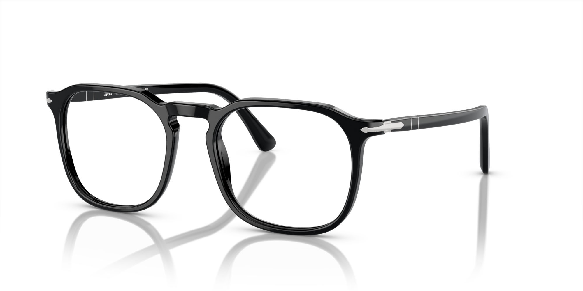 Eyeglasses Persol PO 3337V (95) color nero shape pantos lenses trasparente