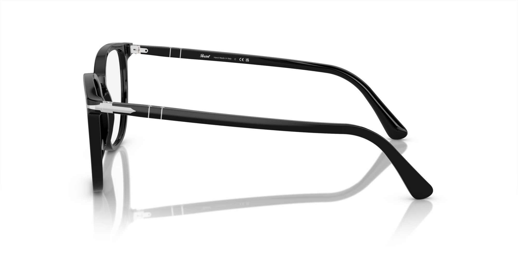 Eyeglasses Persol PO 3338V (95) color nero shape pantos lenses trasparente