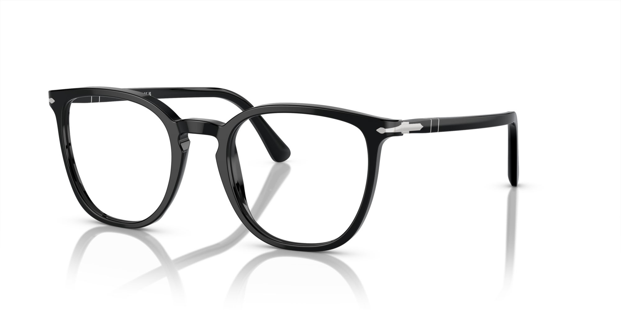 Eyeglasses Persol PO 3338V (95) color nero shape pantos lenses trasparente