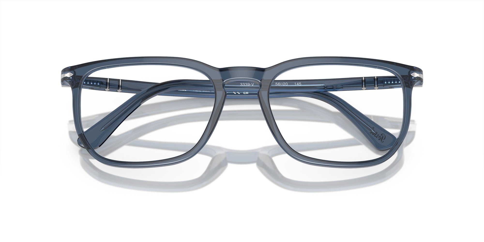 Occhiali da vista Persol PO 3339V (1197) colore blu trasparente forma rettangolare lenti trasparente