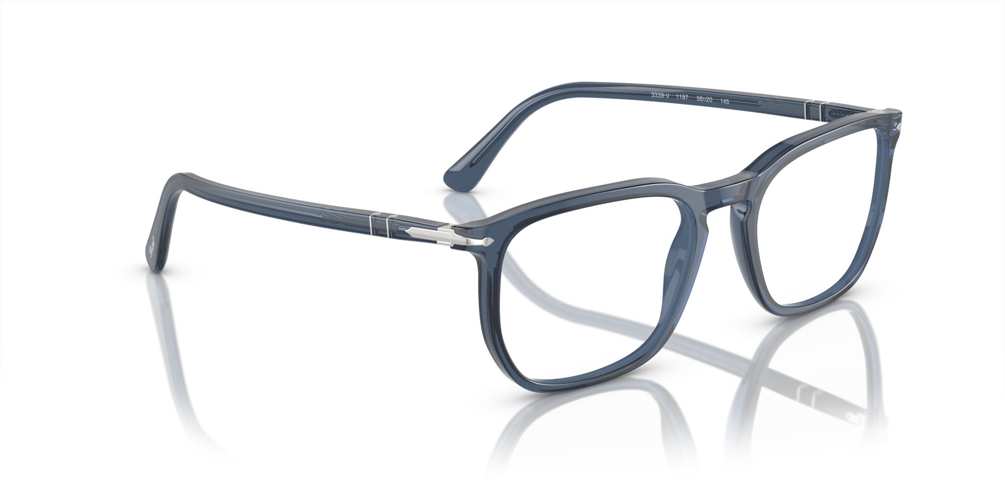 Occhiali da vista Persol PO 3339V (1197) colore blu trasparente forma rettangolare lenti trasparente