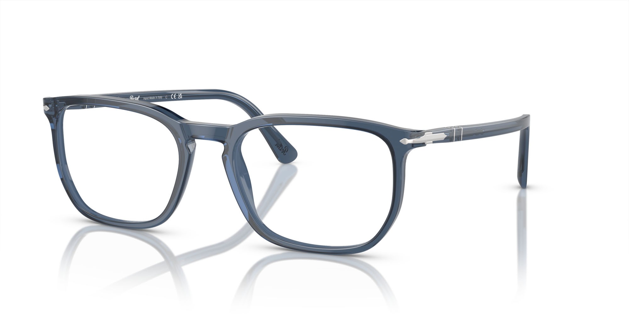 Occhiali da vista Persol PO 3339V (1197) colore blu trasparente forma rettangolare lenti trasparente
