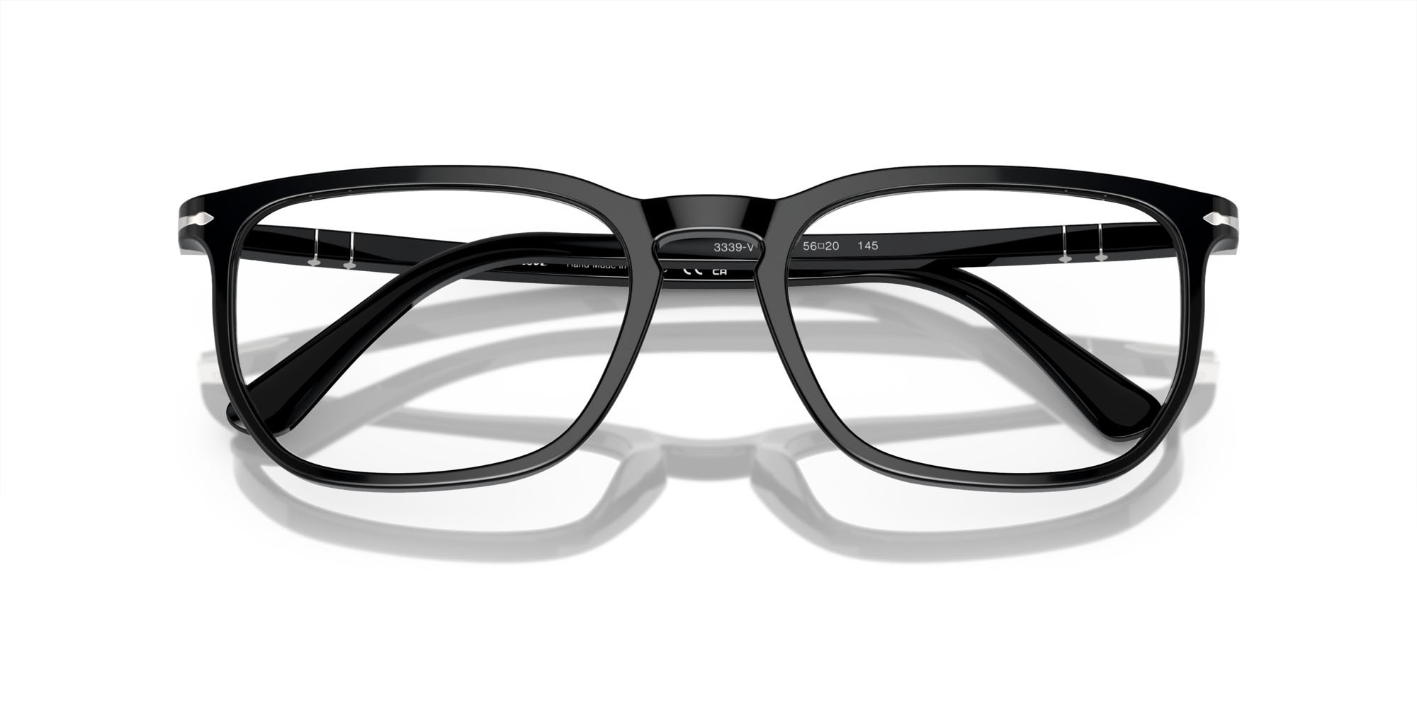 Eyeglasses Persol PO 3339V (95) color nero shape rectangle lenses trasparente