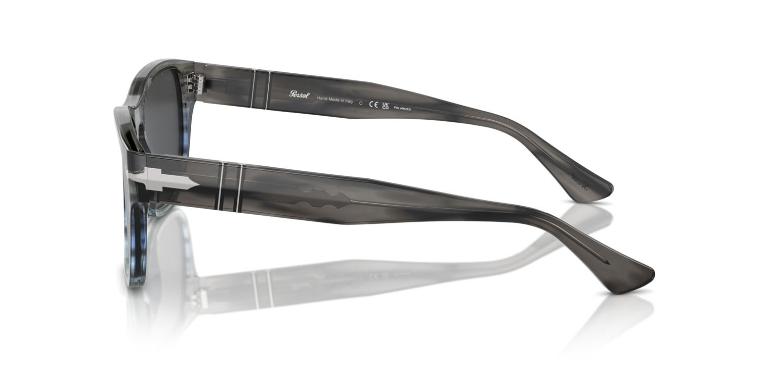 Occhiali da sole Persol PO 3341S (120548) colore striped grey gradient blue forma quadrato lenti polar grigio scuro