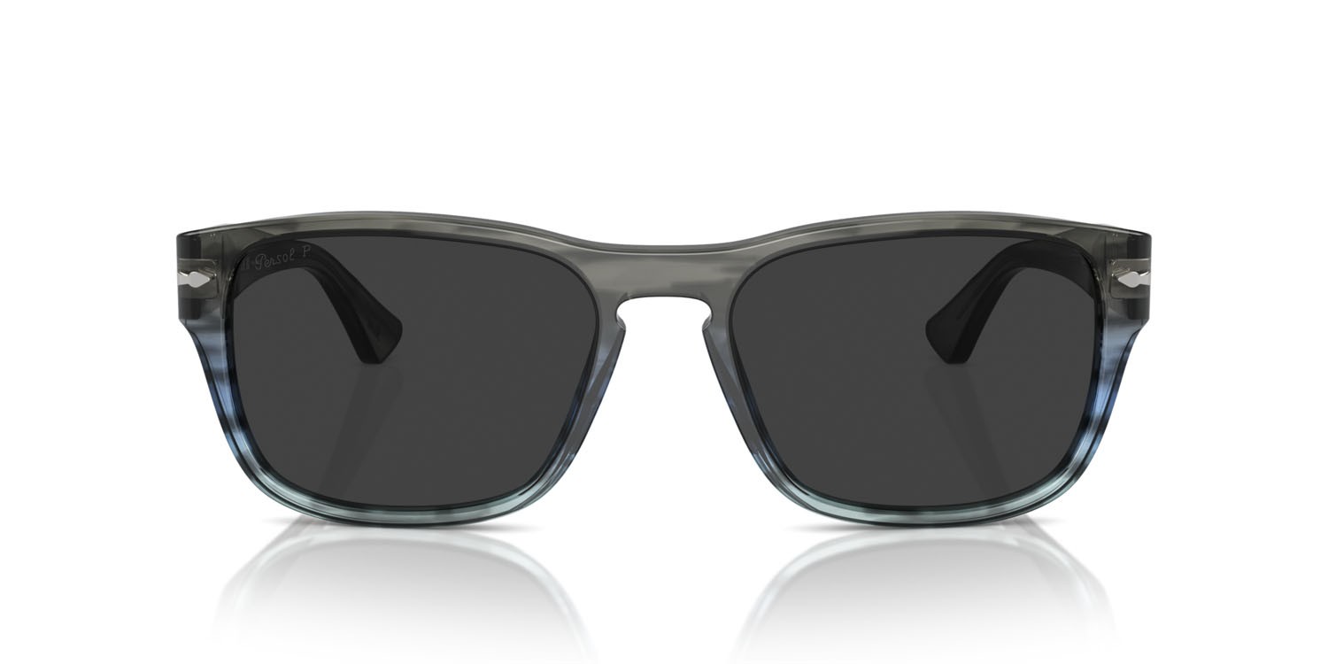 Occhiali da sole Persol PO 3341S (120548) colore striped grey gradient blue forma quadrato lenti polar grigio scuro