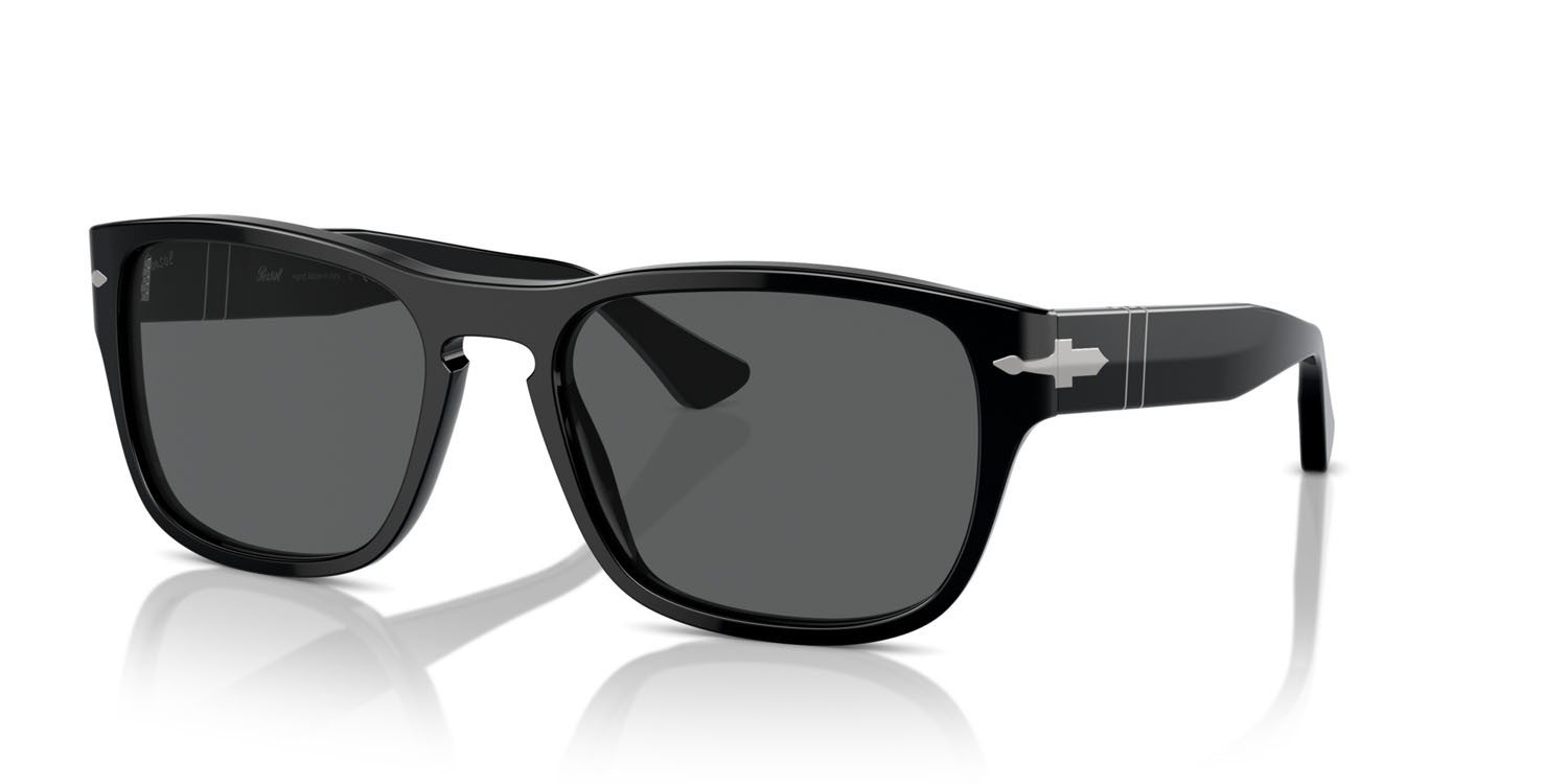Sunglasses Persol PO 3341S (95/B1) color nero shape square lenses grigio scuro
