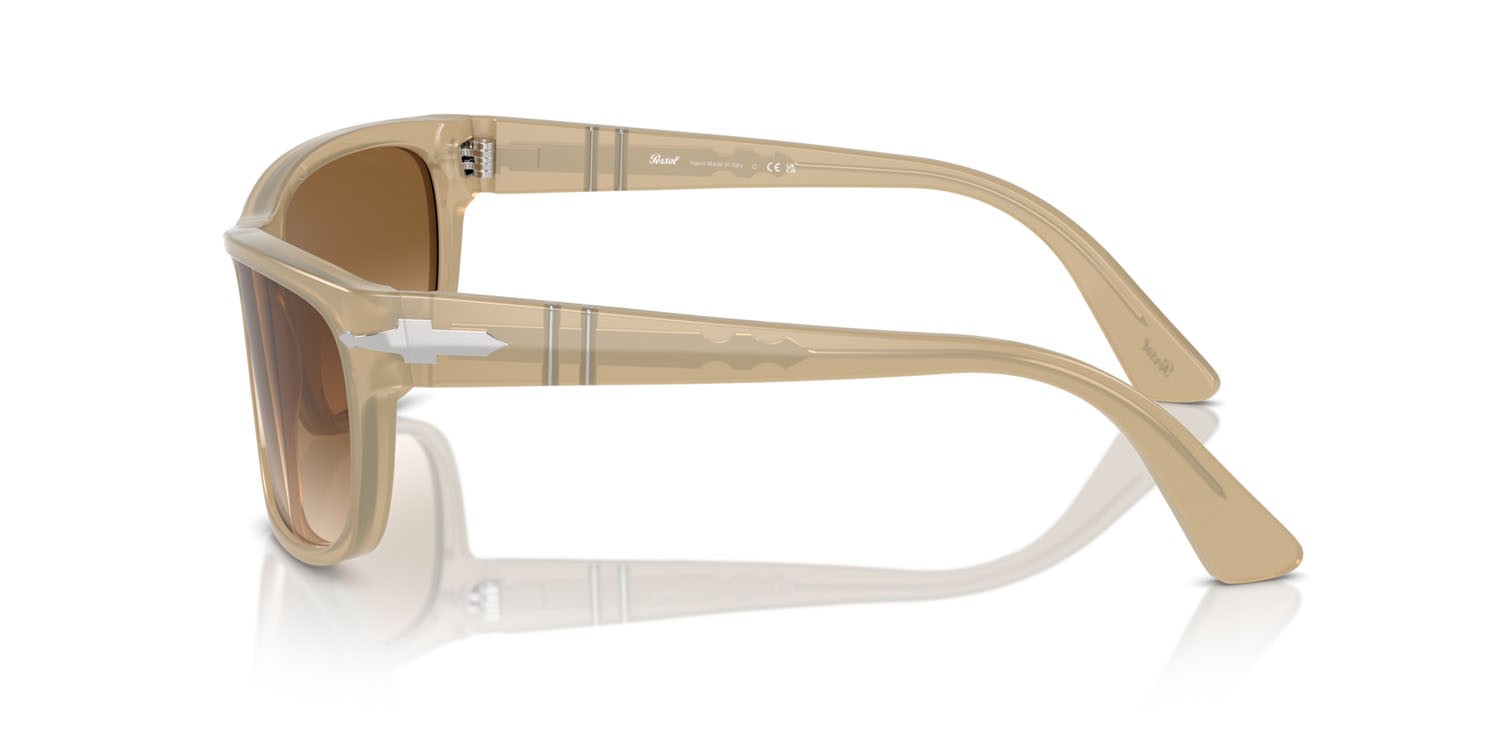 Sunglasses Persol PO 3342S (116951) color beige opalino shape rectangle lenses trasparente sfumato marrone