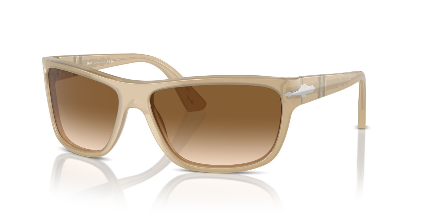 Sunglasses Persol PO 3342S (116951) color beige opalino shape rectangle lenses trasparente sfumato marrone