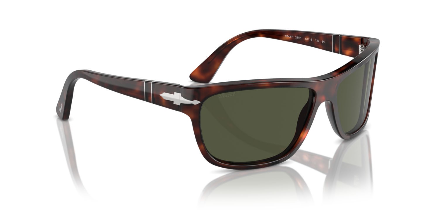 Sunglasses Persol PO 3342S (24/31) color havana shape rectangle lenses verde