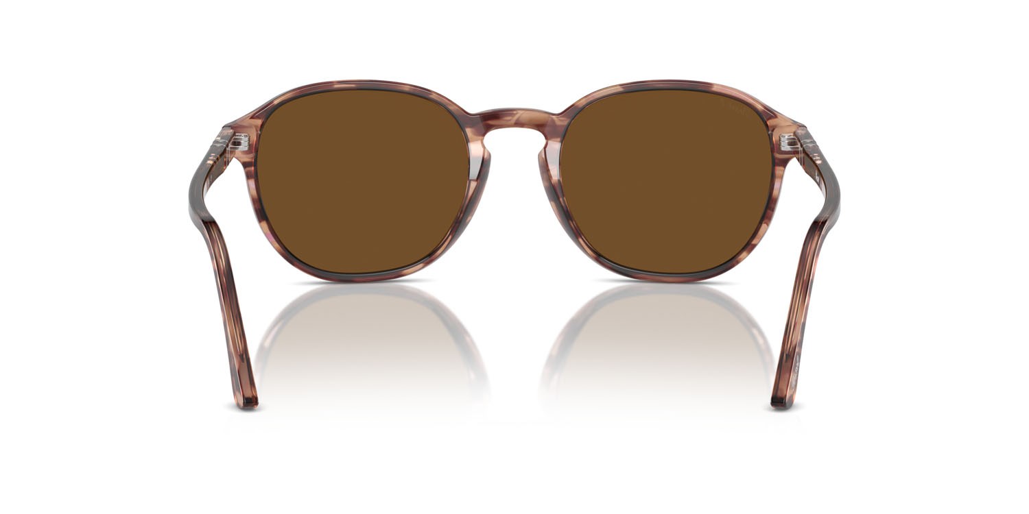 Sunglasses Persol PO 3343S (120957) color striato bordeaux shape square lenses polar marrone