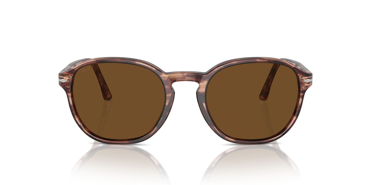 Sunglasses Persol PO 3343S (120957) color striato bordeaux shape square lenses polar marrone