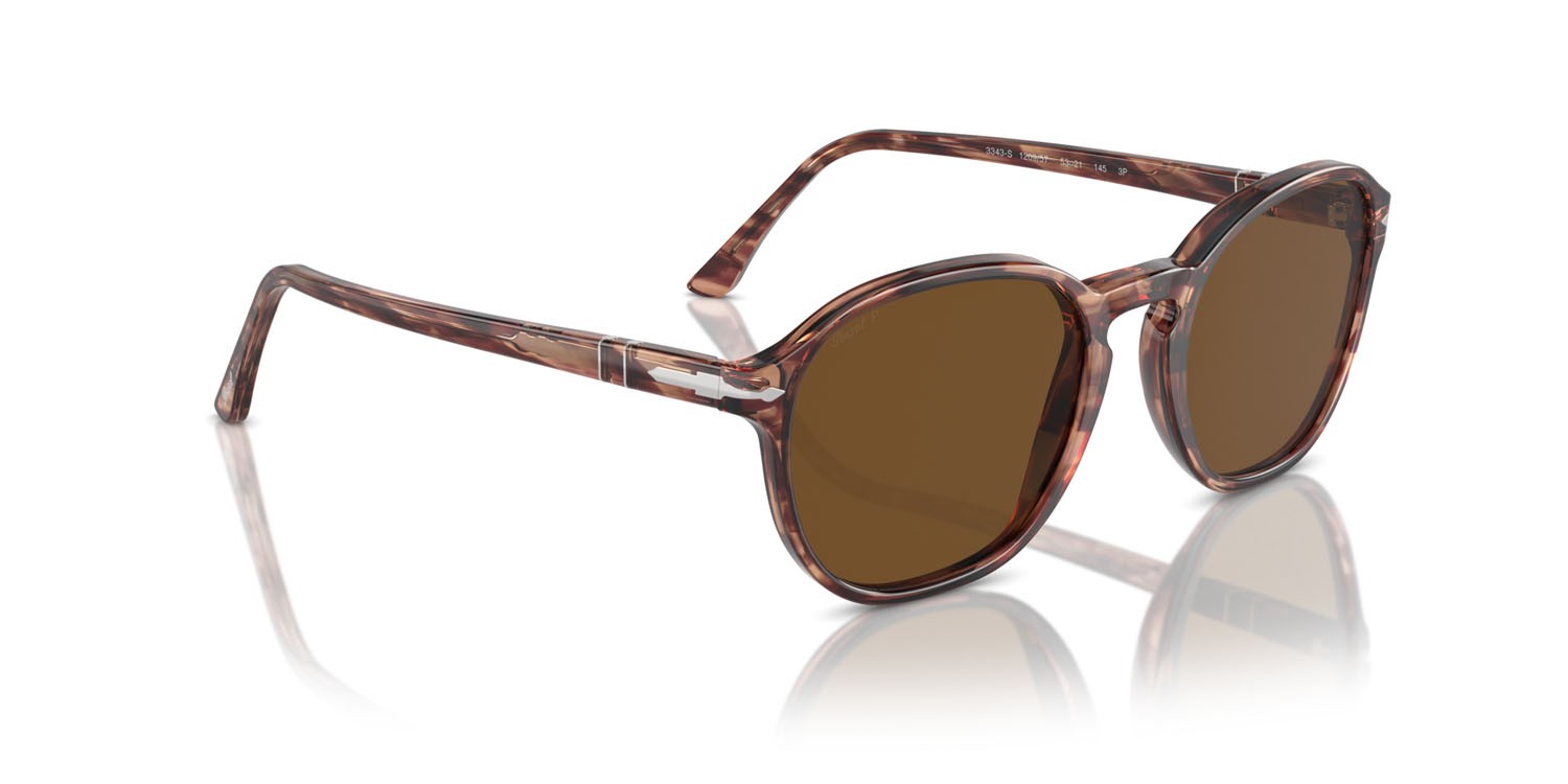 Sunglasses Persol PO 3343S (120957) color striato bordeaux shape square lenses polar marrone