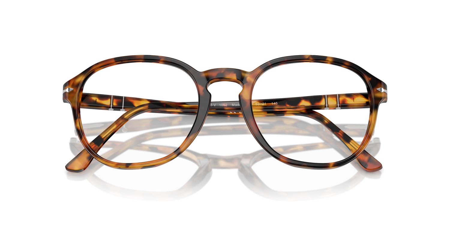 Eyeglasses Persol PO 3343V (1052) color madreterra shape pantos lenses trasparente