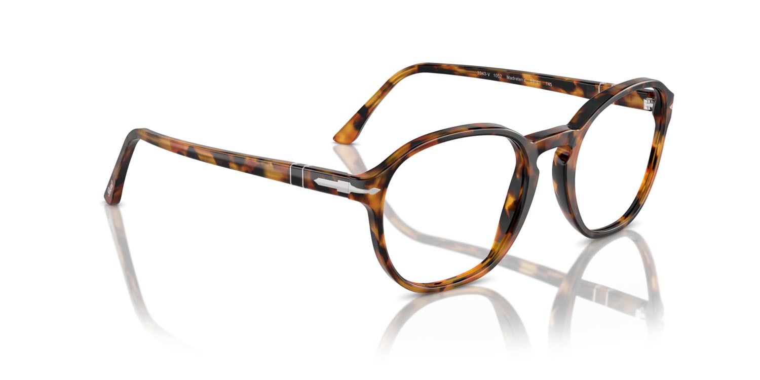 Eyeglasses Persol PO 3343V (1052) color madreterra shape pantos lenses trasparente