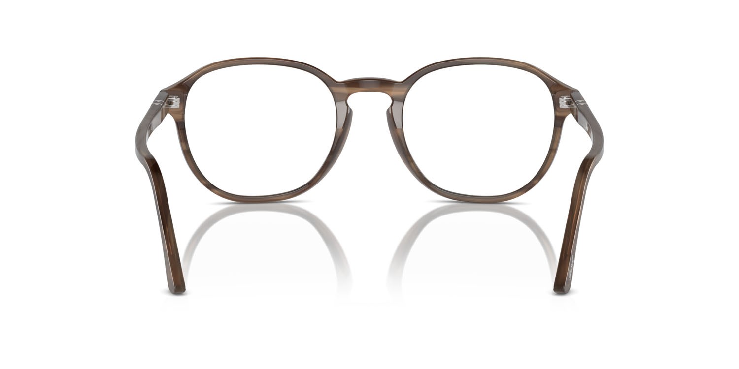 Occhiali da vista Persol PO 3343V (1208) colore striato marrone forma pantos lenti trasparente