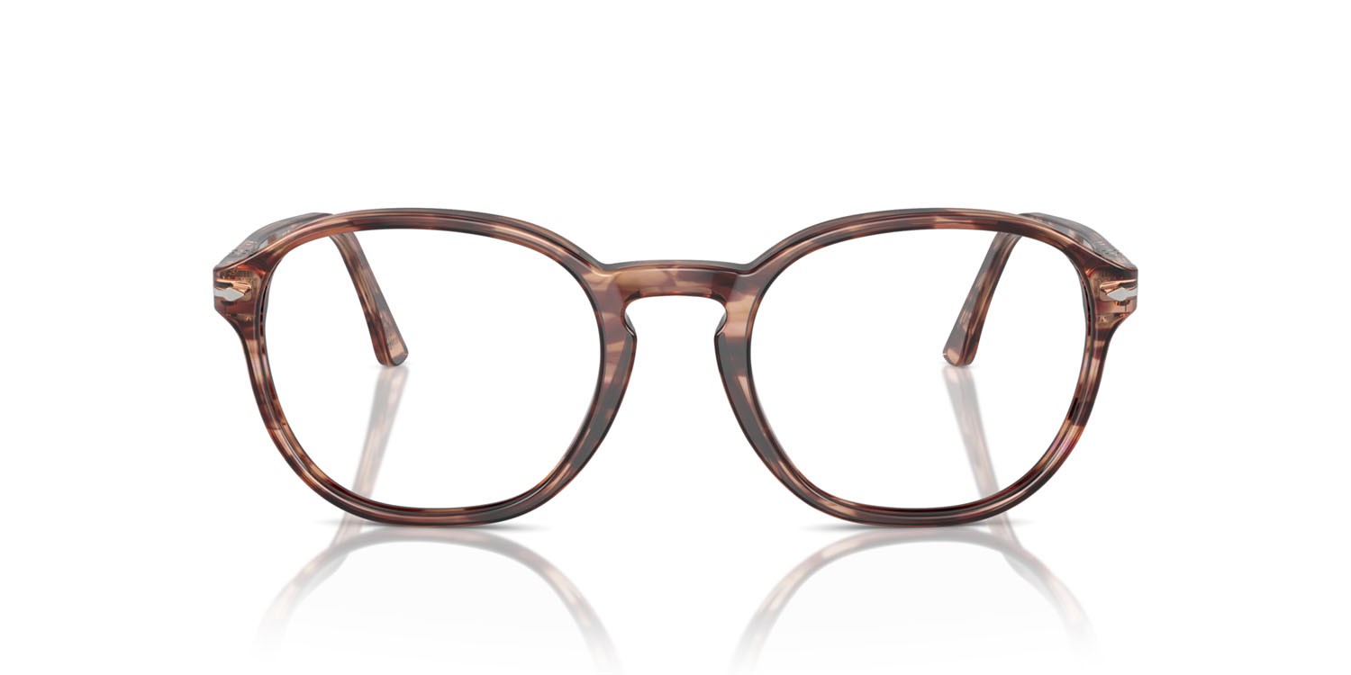 Eyeglasses Persol PO 3343V (1209) color striato bordeaux shape pantos lenses trasparente