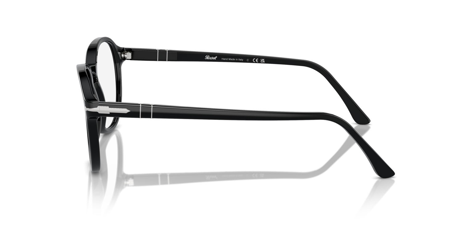 Occhiali da vista Persol PO 3343V (95) colore nero forma pantos lenti trasparente