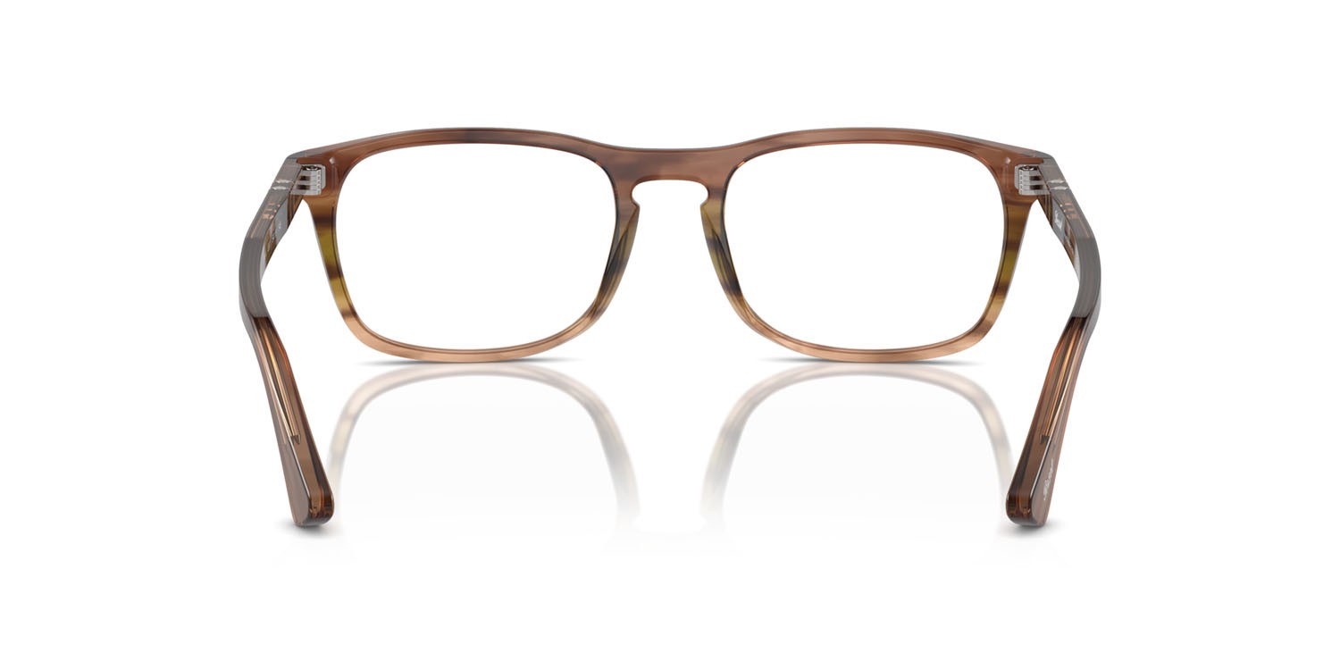 Eyeglasses Persol PO 3344V (1207) color striato marrone shape square lenses trasparente