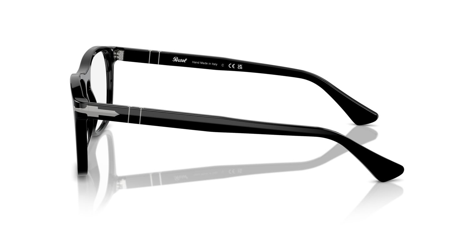 Occhiali da vista Persol PO 3344V (95) colore nero forma quadrato lenti trasparente