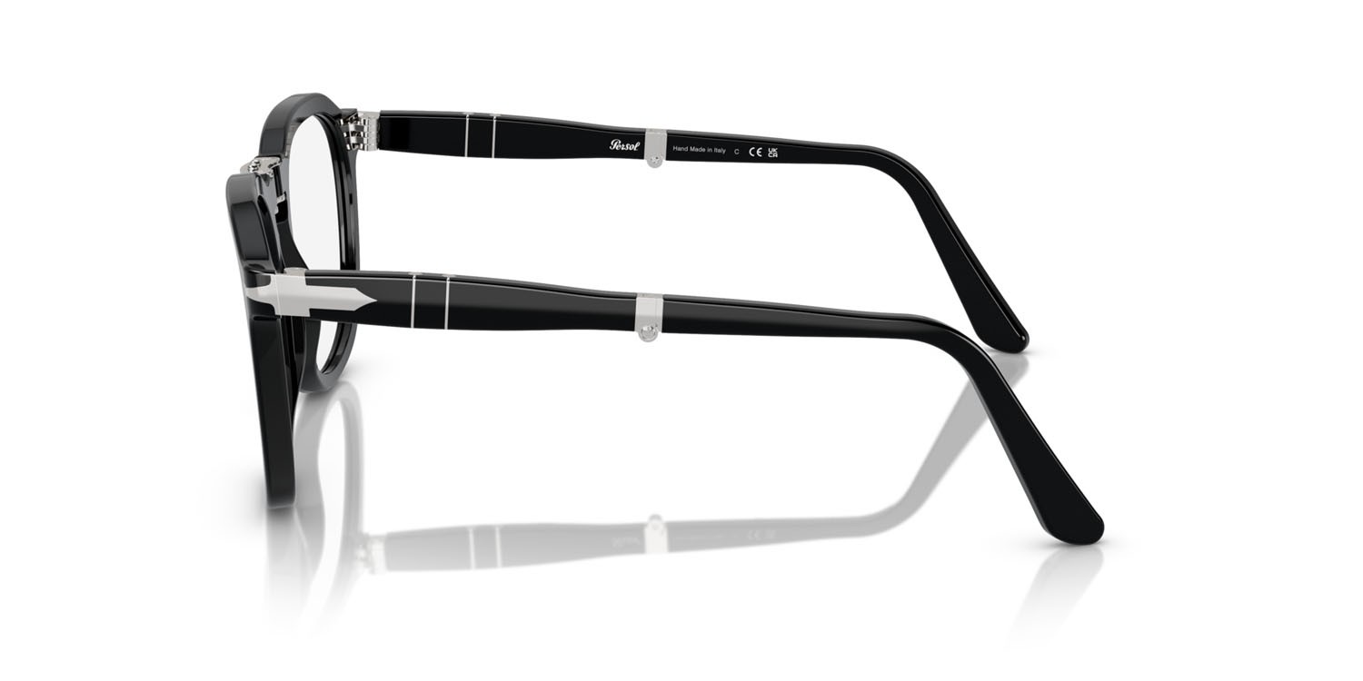 Eyeglasses Persol Rene' PO 3345V (95) color nero shape square lenses trasparente