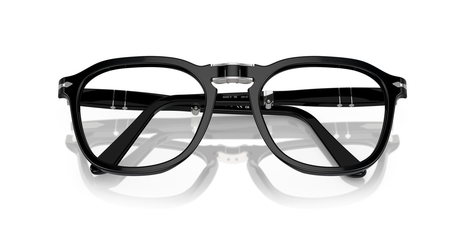 Eyeglasses Persol Rene' PO 3345V (95) color nero shape square lenses trasparente