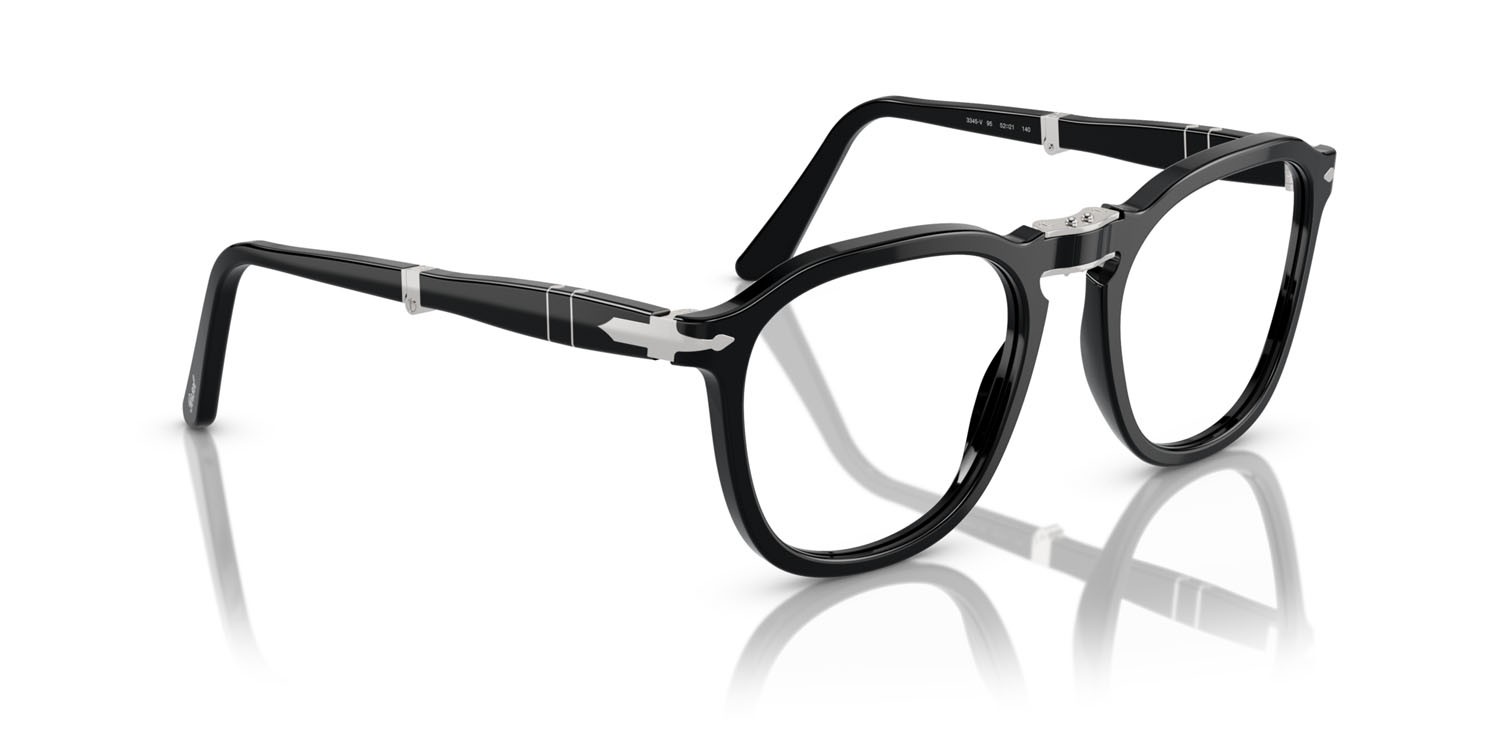 Eyeglasses Persol Rene' PO 3345V (95) color nero shape square lenses trasparente