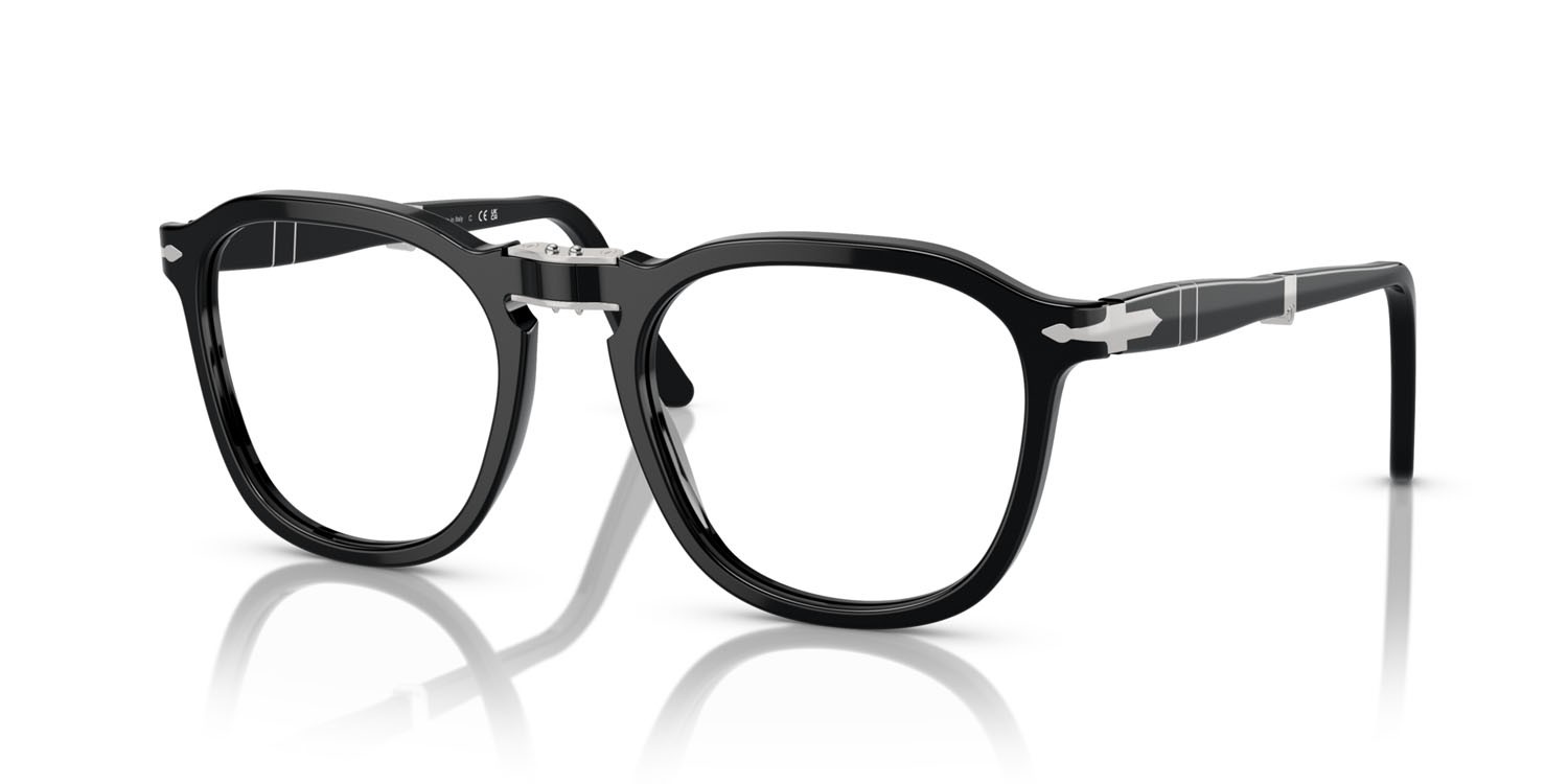 Eyeglasses Persol Rene' PO 3345V (95) color nero shape square lenses trasparente