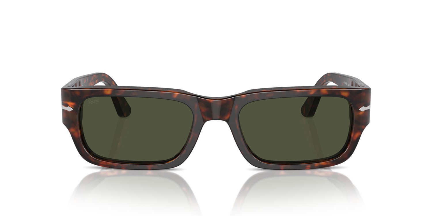 Occhiali da sole Persol Adrien PO 3347S (24/31) colore havana forma rettangolare lenti verde
