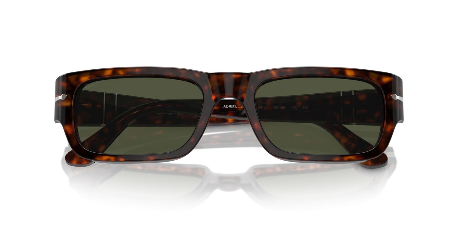 Occhiali da sole Persol Adrien PO 3347S (24/31) colore havana forma rettangolare lenti verde