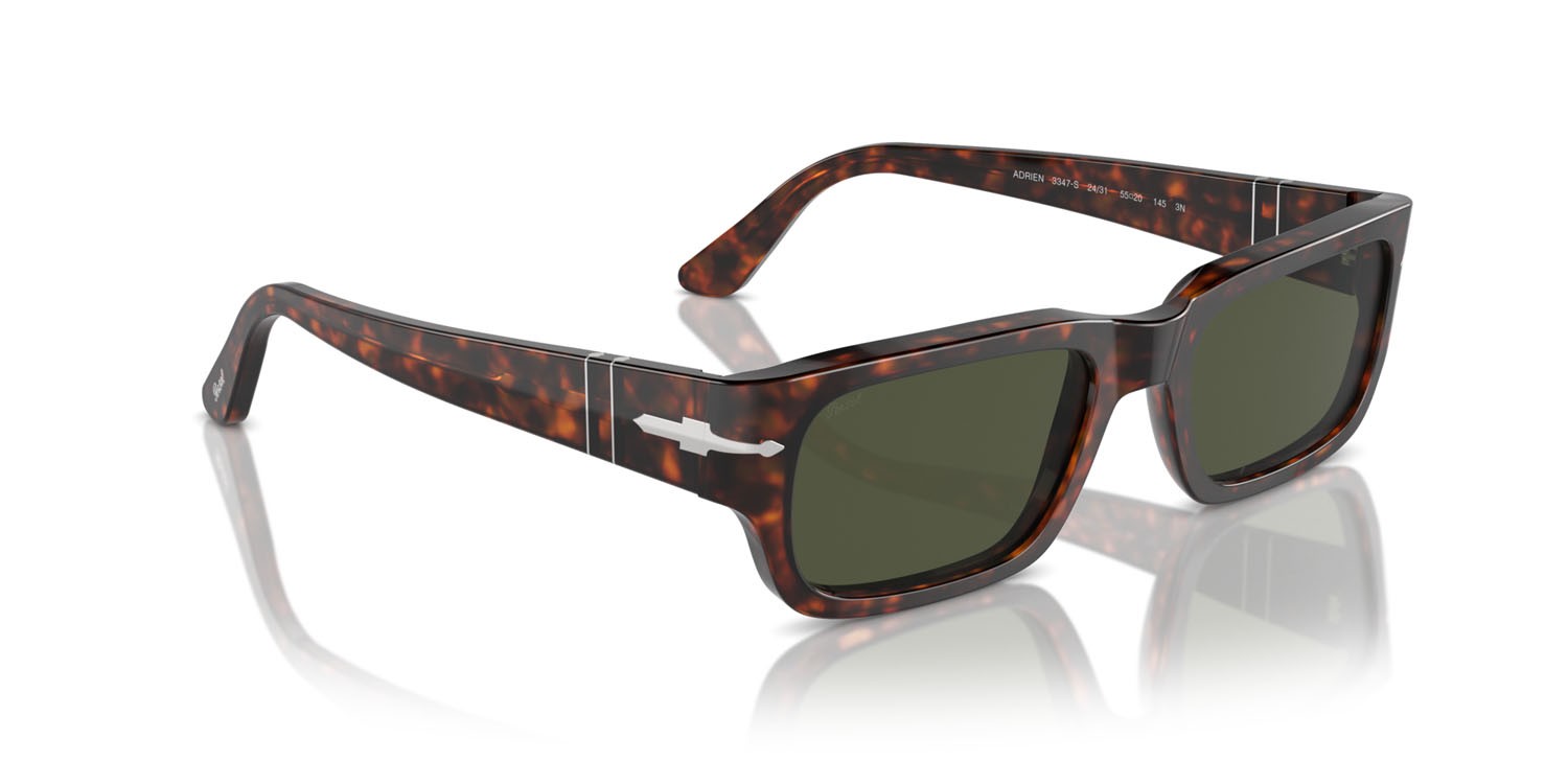 Occhiali da sole Persol Adrien PO 3347S (24/31) colore havana forma rettangolare lenti verde