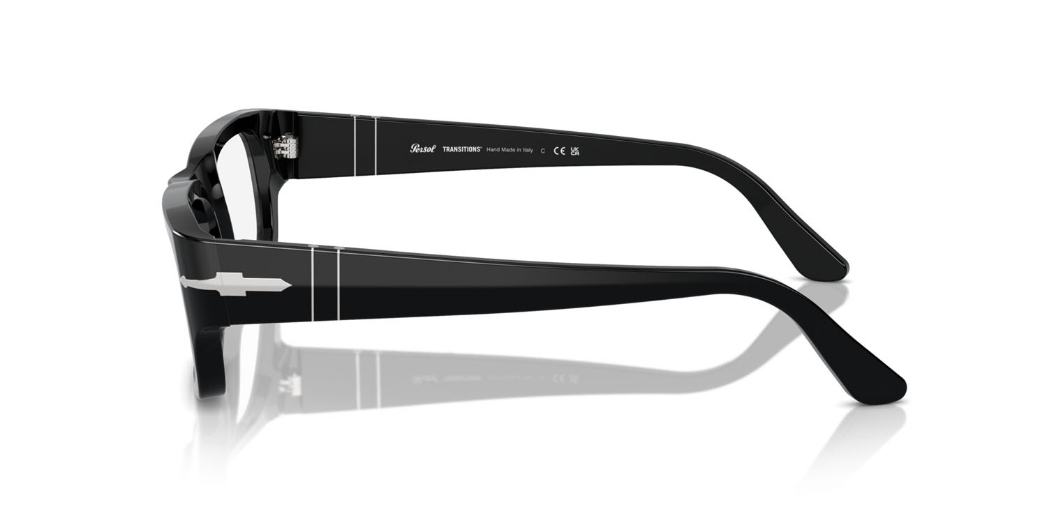 Occhiali da sole Persol Adrien PO 3347S (95/GH) colore nero forma rettangolare lenti transitions dark grey
