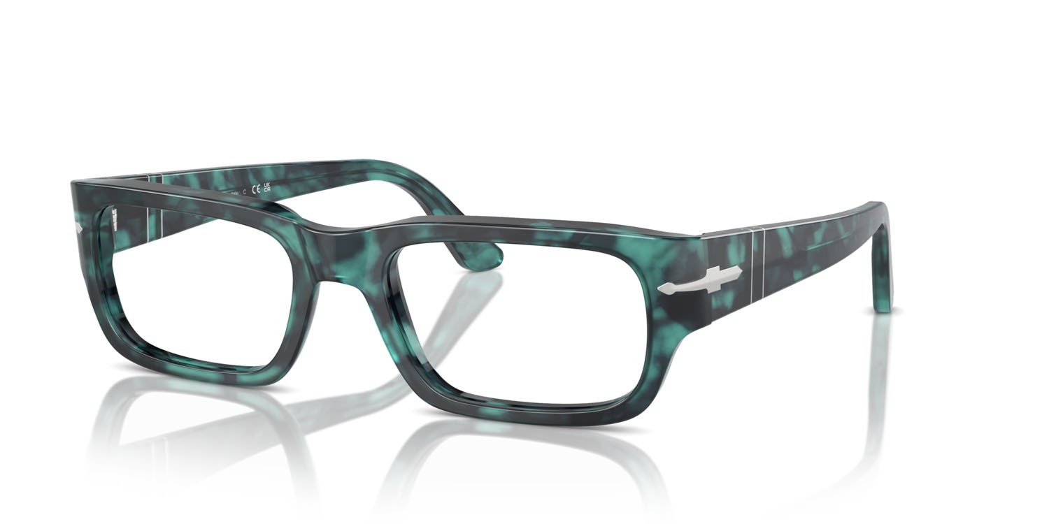 Eyeglasses Persol PO 3347V (1211) color blu havana shape rectangle lenses trasparente