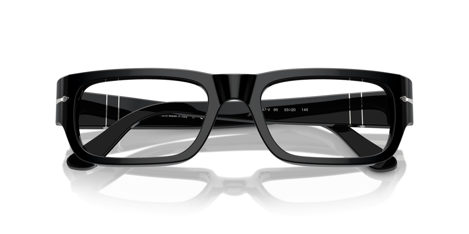 Eyeglasses Persol PO 3347V (95) color nero shape rectangle lenses trasparente