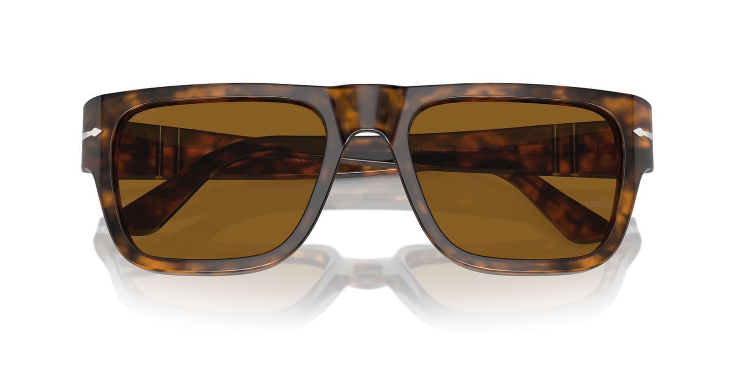 Occhiali da sole Persol PO 3348S (121033) colore havana marrone forma quadrato lenti marrone