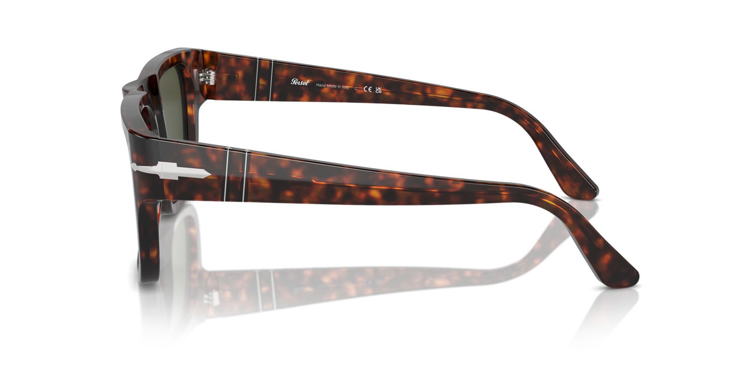 Occhiali da sole Persol PO 3348S (24/31) colore havana forma quadrato lenti verde