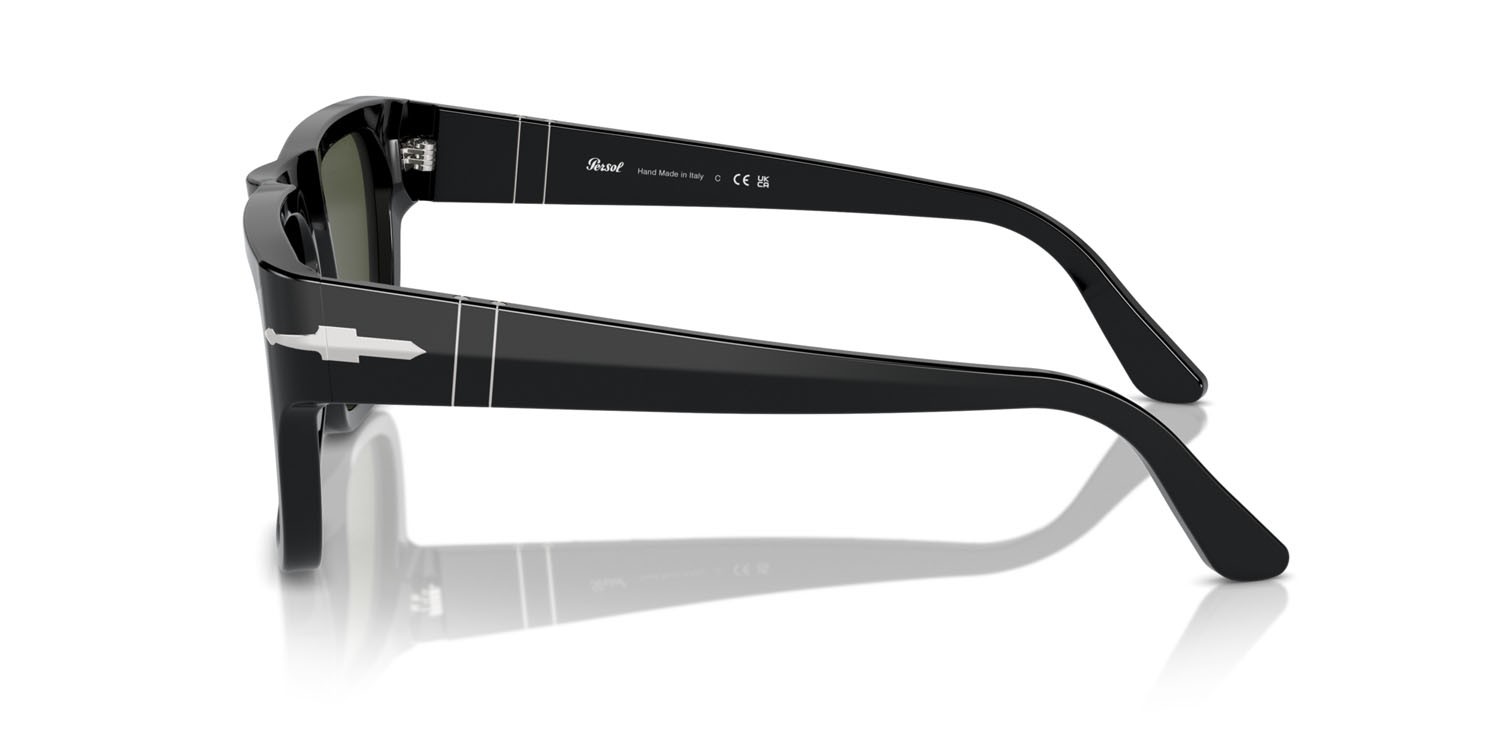 Occhiali da sole Persol PO 3348S (95/31) colore nero forma quadrato lenti verde