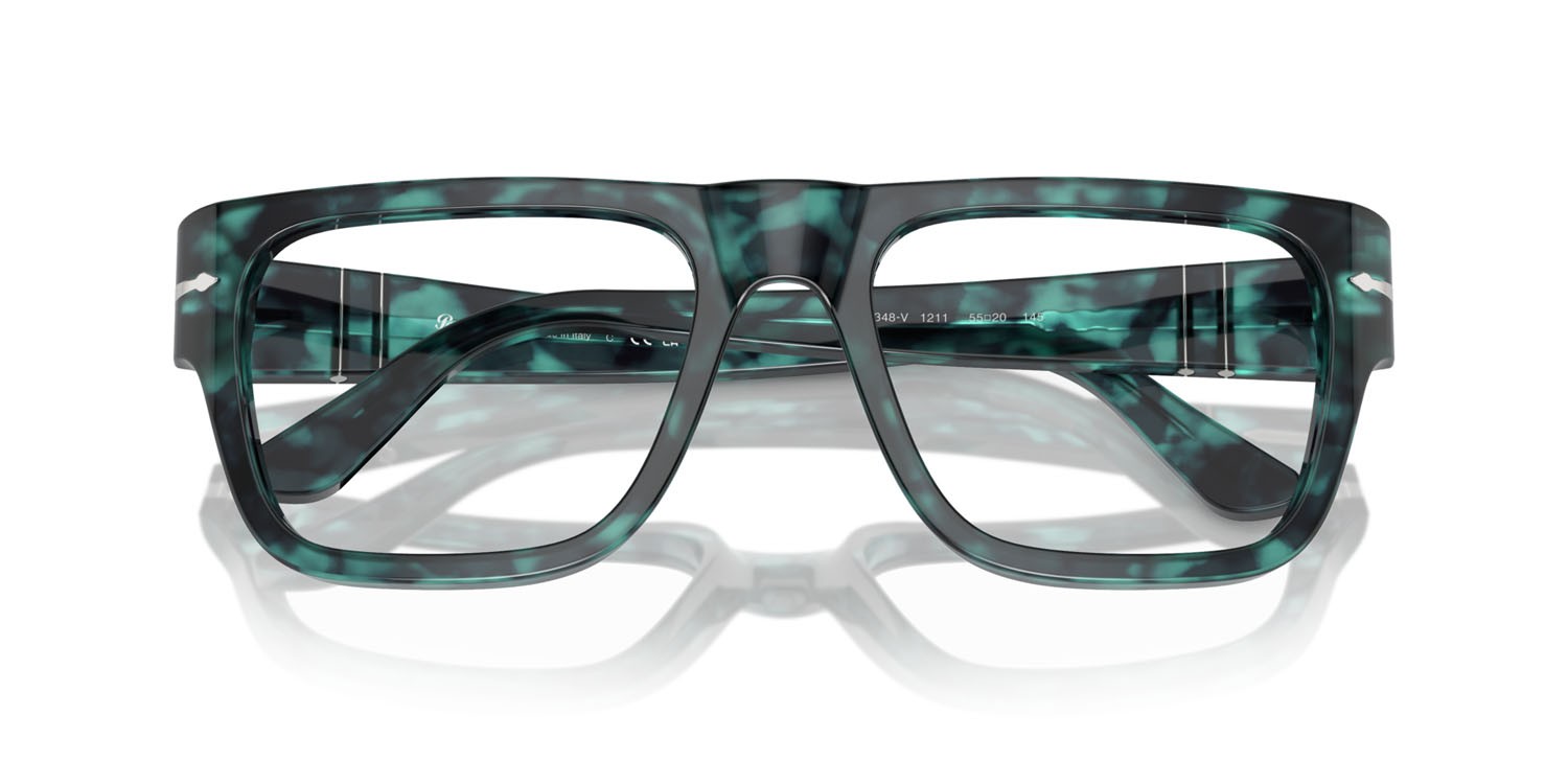 Eyeglasses Persol PO 3348V (1211) color blu havana shape square lenses trasparente