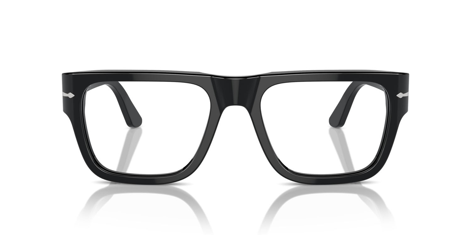 Eyeglasses Persol PO 3348V (95) color nero shape square lenses trasparente